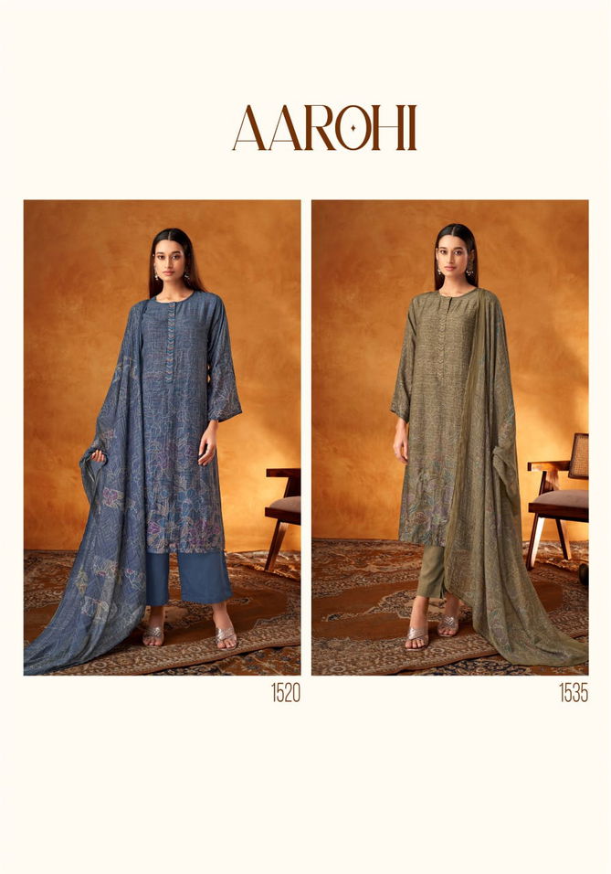 Aarohi By Itrana Sahiba Muslin Silk Digital Printed Dress Material Wholesale Shop In Surat